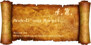 Andrássy Margit névjegykártya