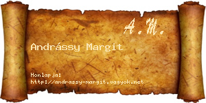 Andrássy Margit névjegykártya
