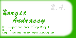 margit andrassy business card